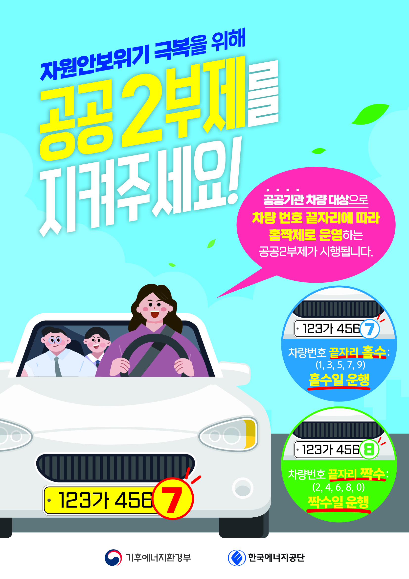 자원안보위기 극복을 위한 공공2부제 포스터
